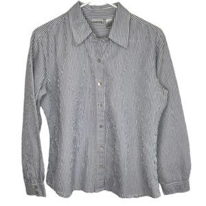 Chicos Women's Striped Button Up Shirt Long sleeve